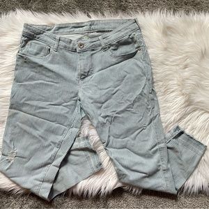 Zara Basic Z1975 Denim Lightwash Pinstripe Raw Hem